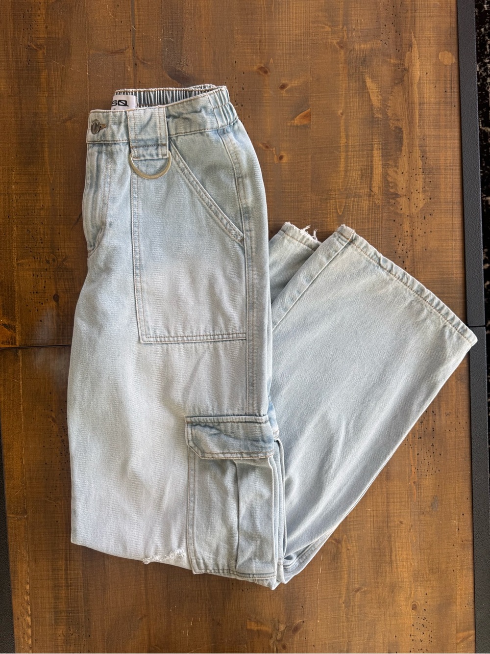 Light Wash Utility Cargo Jeans